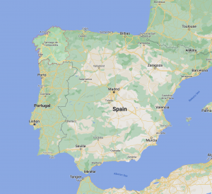 Screenshot of google map of Galicia, Spain
